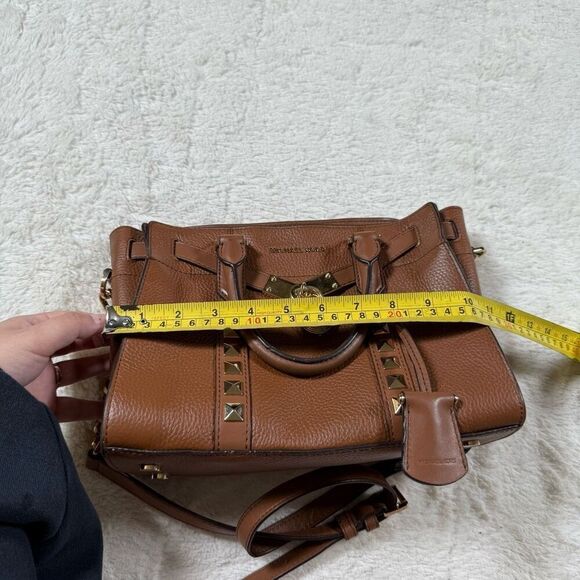 Michael Kors Nouveau Hamilton Small Studded Leather Satchel Purse - Picture 10 of 11